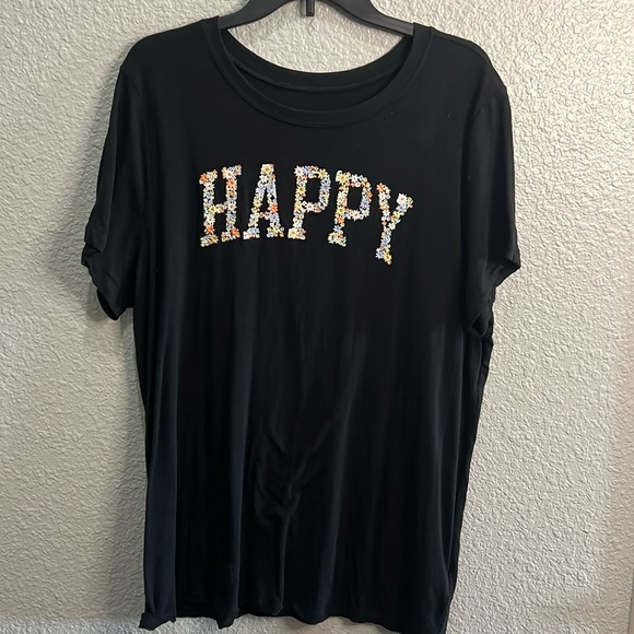 Torrid size 2 Embroidered Super Soft Slub Jersey “Happy” - Picture 1 of 6